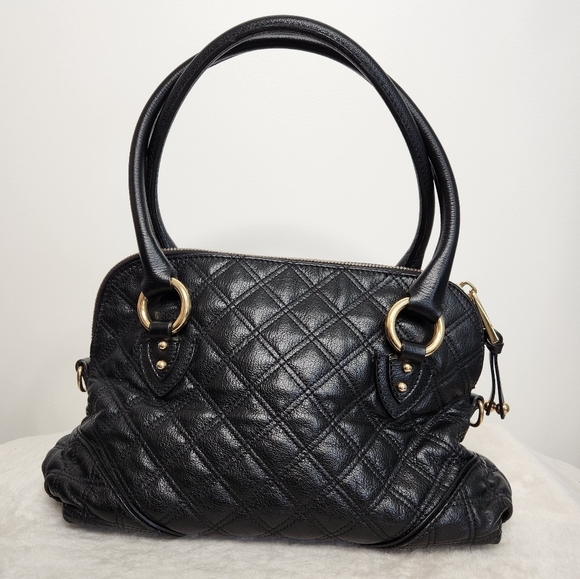 Marc Jacobs "Margot" Black with Gold Hardware Quilted Calfskin Leather Bag - Picture 6 of 15